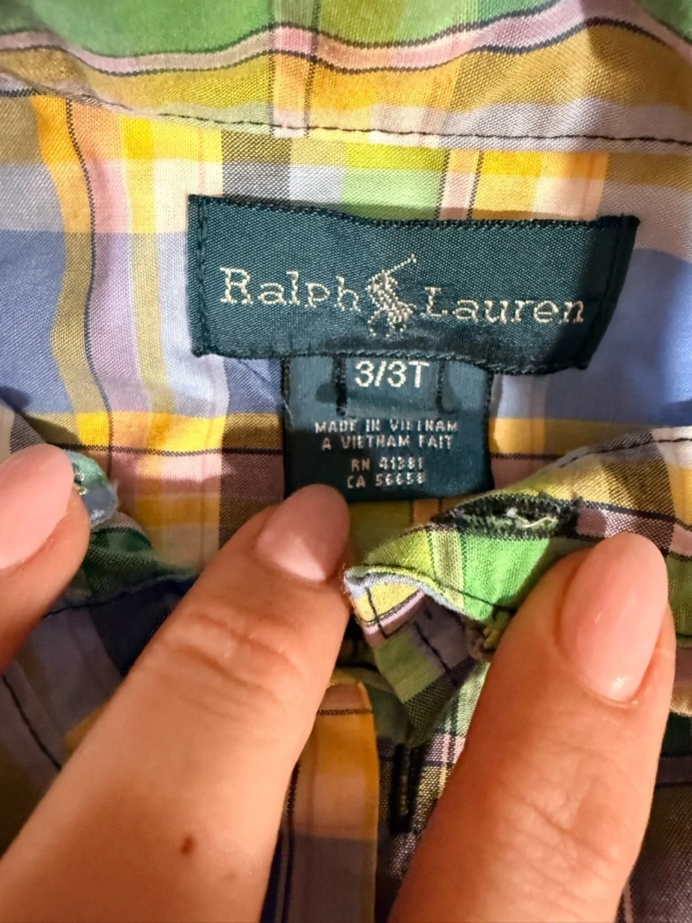 Ralph Lauren Blue, Green & Yellow Plaid Button-Down Shirt - Kids